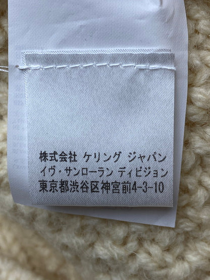 【中古品】【メンズ】 SAINT LAURENT サンローラン CABLE KNIT SWEATER ケーブルニットセーター アランセーター メンズ トップス ニット 141-260227-em-27-min サイズ：L カラー：アイボリー 万代Net店
