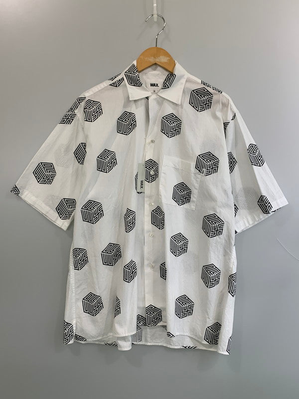 【中古品】【メンズ】 WAX ワックス CUBE OPEN SHIRTS キューブ オープン シャツ WX-0369 142-260630-hu-12-min サイズ：M カラー：ホワイト 万代Net店