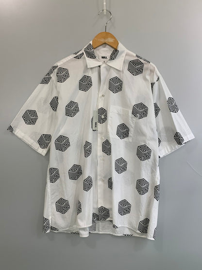 【中古品】【メンズ】 WAX ワックス CUBE OPEN SHIRTS キューブ オープン シャツ WX-0369 142-260630-hu-12-min サイズ：M カラー：ホワイト 万代Net店