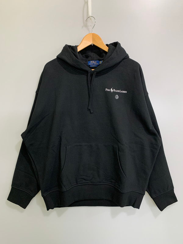 【中古品】【メンズ】 POLO RALPH LAUREN ポロ・ラルフローレン LOGO FLEECE HOODIE ロゴフリースフーディー パーカー トップス 147-260312-SH-05-min サイズ：XL カラー：ブラック 万代Net店