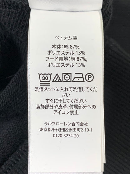 【中古品】【メンズ】 POLO RALPH LAUREN ポロ・ラルフローレン LOGO FLEECE HOODIE ロゴフリースフーディー パーカー トップス 147-260312-SH-05-min サイズ：XL カラー：ブラック 万代Net店