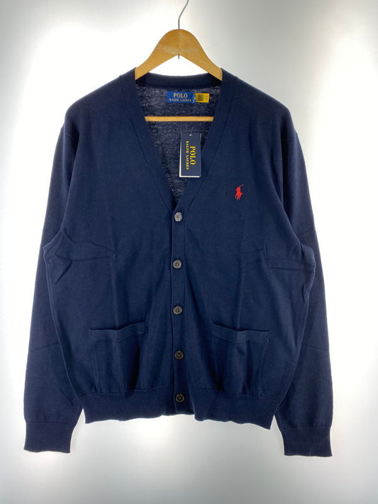 【中古品】【メンズ】 POLO RALPH LAUREN ポロ・ラルフローレン V NECK CARDIGAN Vネック カーディガン メンズ トップス 長袖 147-260311-em-39-min サイズ：L カラー：ネイビー 万代Net店