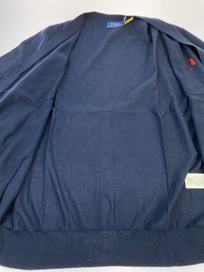 【中古品】【メンズ】 POLO RALPH LAUREN ポロ・ラルフローレン V NECK CARDIGAN Vネック カーディガン メンズ トップス 長袖 147-260311-em-39-min サイズ：L カラー：ネイビー 万代Net店