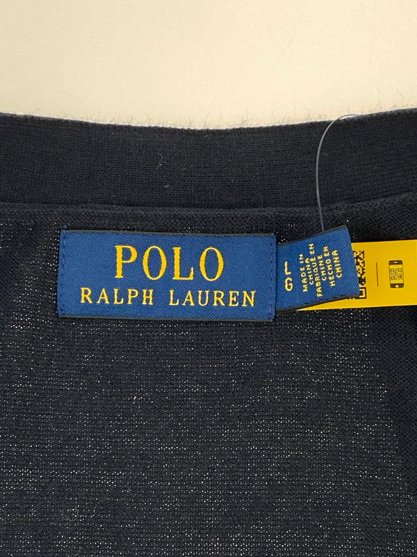 【中古品】【メンズ】 POLO RALPH LAUREN ポロ・ラルフローレン V NECK CARDIGAN Vネック カーディガン メンズ トップス 長袖 147-260311-em-39-min サイズ：L カラー：ネイビー 万代Net店