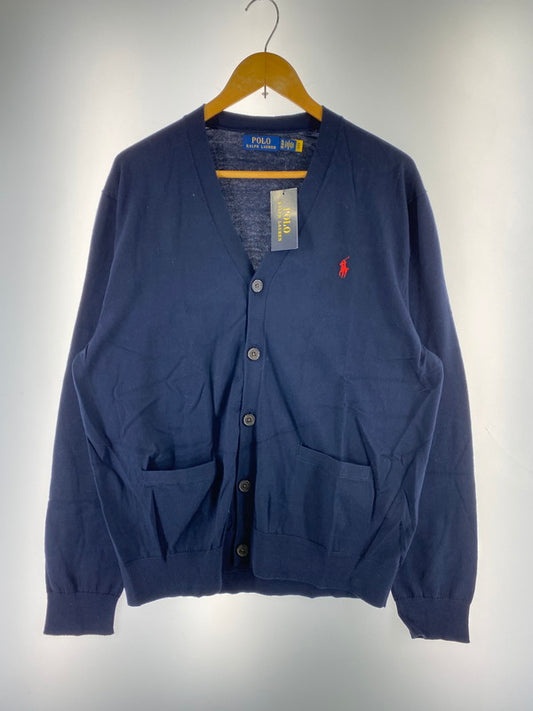 【中古品】【メンズ】 POLO RALPH LAUREN ポロ・ラルフローレン V NECK CARDIGAN Vネック カーディガン メンズ トップス 長袖 147-260311-em-38-min サイズ：XL カラー：ネイビー 万代Net店
