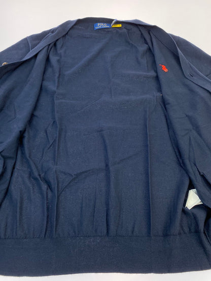 【中古品】【メンズ】 POLO RALPH LAUREN ポロ・ラルフローレン V NECK CARDIGAN Vネック カーディガン メンズ トップス 長袖 147-260311-em-38-min サイズ：XL カラー：ネイビー 万代Net店