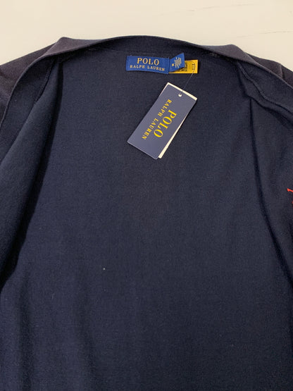 【中古品】【メンズ】 POLO RALPH LAUREN ポロ・ラルフローレン V-NECK COTTON CARDIGAN コットン カーディガン 147-260615-kt-09-min カラー：ネイビー 万代Net店