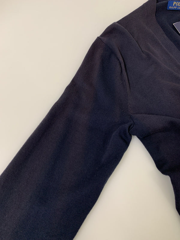 【中古品】【メンズ】 POLO RALPH LAUREN ポロ・ラルフローレン V-NECK COTTON CARDIGAN コットン カーディガン 147-260615-kt-09-min カラー：ネイビー 万代Net店