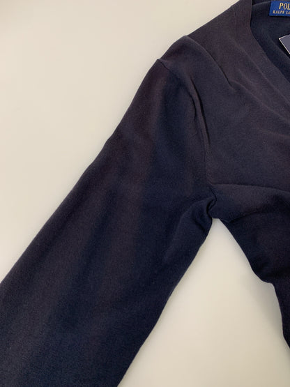 【中古品】【メンズ】 POLO RALPH LAUREN ポロ・ラルフローレン V-NECK COTTON CARDIGAN コットン カーディガン 147-260615-kt-09-min カラー：ネイビー 万代Net店