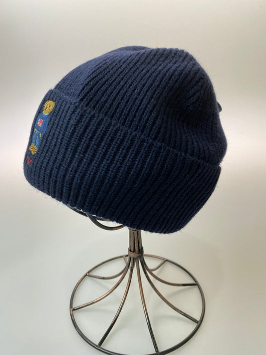 【中古美品】【メンズ】 POLO RALPH LAUREN ポロ・ラルフローレン ポロベア BEANIE ビーニー ニット帽 帽子 185-260305-AS-52-min カラー：ネイビー 万代Net店