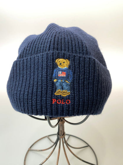 【中古美品】【メンズ】 POLO RALPH LAUREN ポロ・ラルフローレン ポロベア BEANIE ビーニー ニット帽 帽子 185-260305-AS-52-min カラー：ネイビー 万代Net店