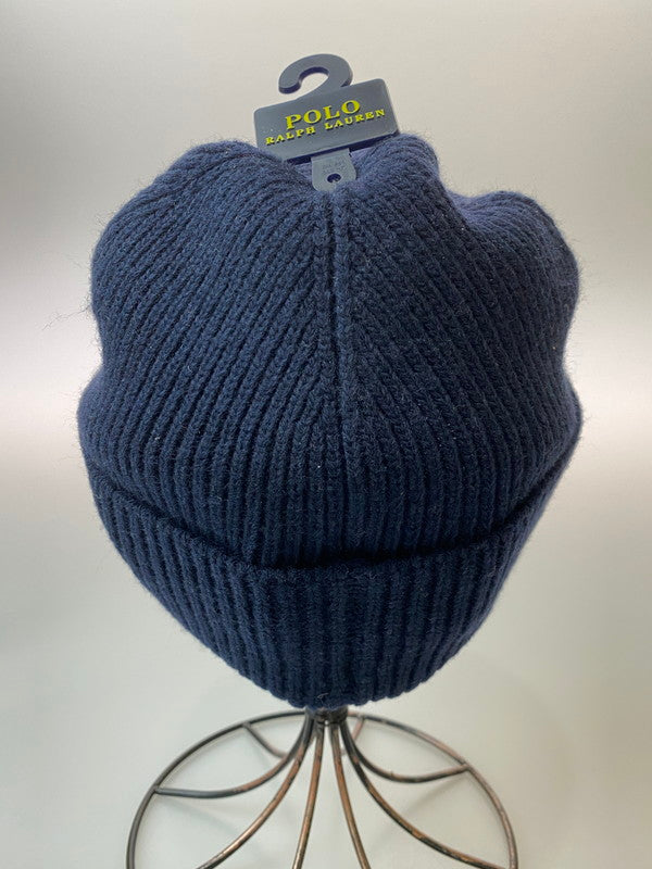 【中古美品】【メンズ】 POLO RALPH LAUREN ポロ・ラルフローレン ポロベア BEANIE ビーニー ニット帽 帽子 185-260305-AS-52-min カラー：ネイビー 万代Net店