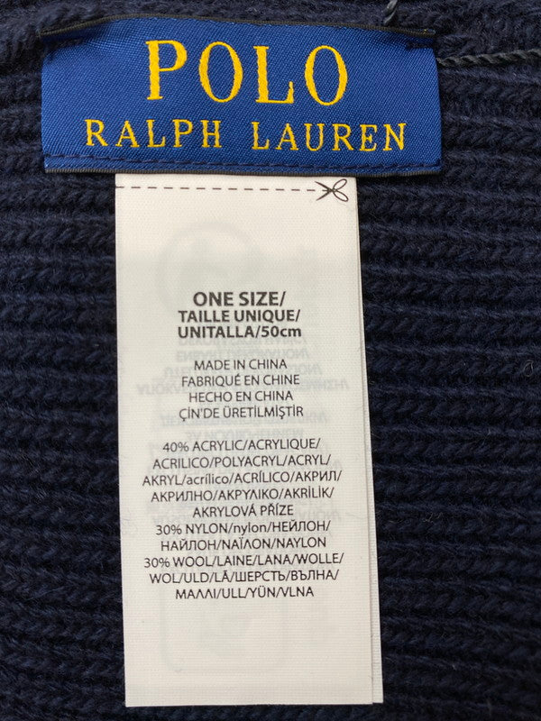 【中古美品】【メンズ】 POLO RALPH LAUREN ポロ・ラルフローレン ポロベア BEANIE ビーニー ニット帽 帽子 185-260305-AS-52-min カラー：ネイビー 万代Net店