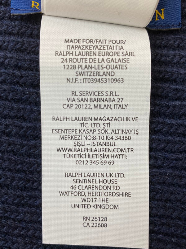 【中古美品】【メンズ】 POLO RALPH LAUREN ポロ・ラルフローレン ポロベア BEANIE ビーニー ニット帽 帽子 185-260305-AS-52-min カラー：ネイビー 万代Net店