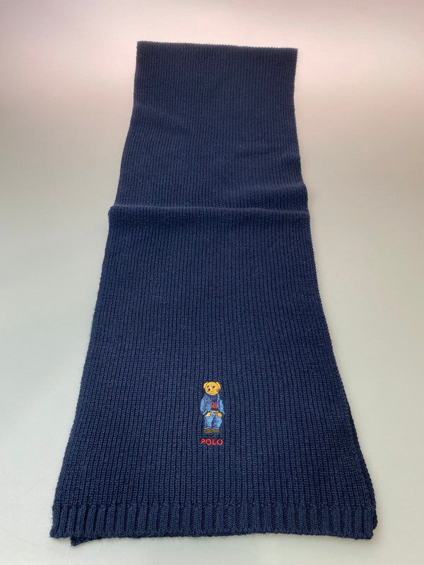 【中古美品】【メンズ/レディース】 POLO RALPH LAUREN ポロ・ラルフローレン ポロベア ストール マフラー 187-260305-AS-54-min カラー：ネイビー 万代Net店