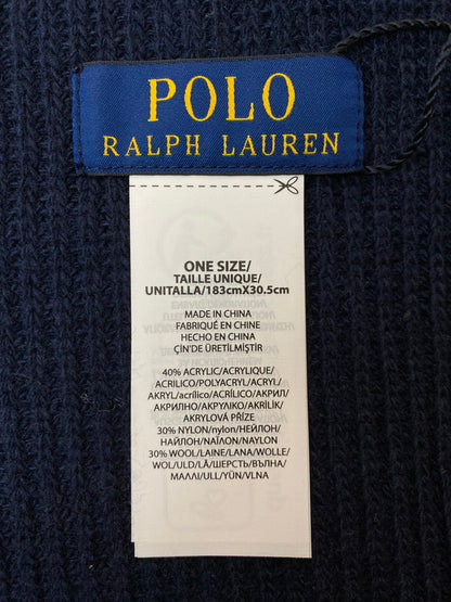 【中古美品】【メンズ/レディース】 POLO RALPH LAUREN ポロ・ラルフローレン ポロベア ストール マフラー 187-260305-AS-54-min カラー：ネイビー 万代Net店