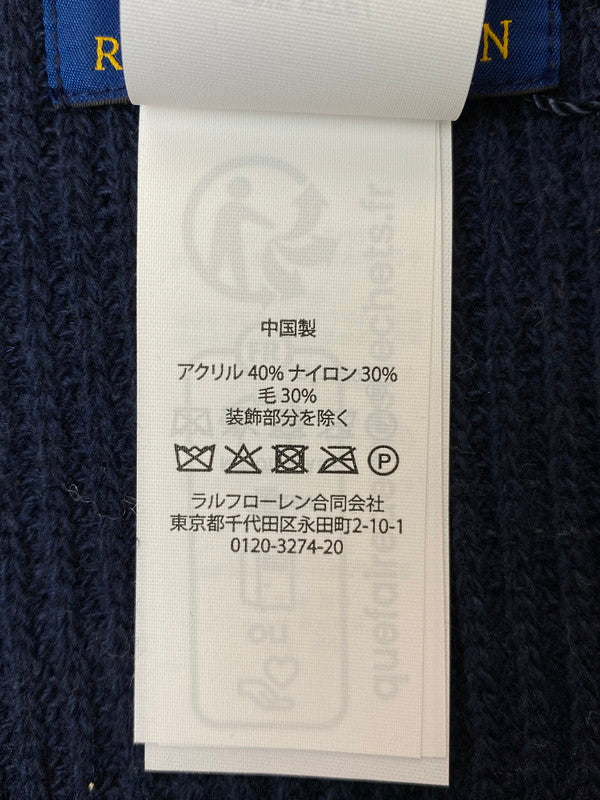 【中古美品】【メンズ/レディース】 POLO RALPH LAUREN ポロ・ラルフローレン ポロベア ストール マフラー 187-260305-AS-54-min カラー：ネイビー 万代Net店