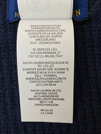 【中古美品】【メンズ/レディース】 POLO RALPH LAUREN ポロ・ラルフローレン ポロベア ストール マフラー 187-260305-AS-54-min カラー：ネイビー 万代Net店