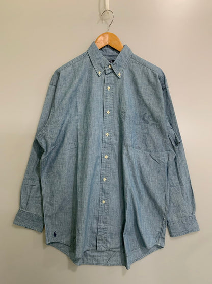 【中古品】【メンズ】 POLO RALPH LAUREN ポロ・ラルフローレン LONG SLEEVE SPORT SHIRT MNPOWOV16822243 ロングスリーブ スポーツシャツ トップス 147-260228-SH-23-min サイズ：M カラー：ブルー系 万代Net店