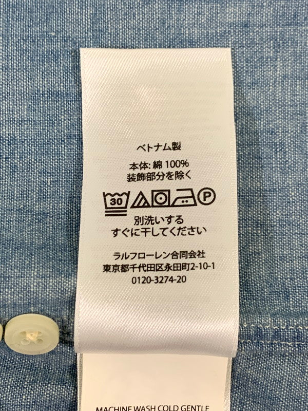 【中古品】【メンズ】 POLO RALPH LAUREN ポロ・ラルフローレン LONG SLEEVE SPORT SHIRT MNPOWOV16822243 ロングスリーブ スポーツシャツ トップス 147-260228-SH-23-min サイズ：M カラー：ブルー系 万代Net店