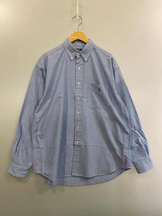 【中古品】【メンズ】 POLO RALPH LAUREN ポロ・ラルフローレン BIG FIT OXFORD SHIRTS ビッグ フィット オックスフォード シャツ ボタンダウン メンズ トップス 147-260303-em-11-min サイズ：L カラー：サックスブルー 万代Net店