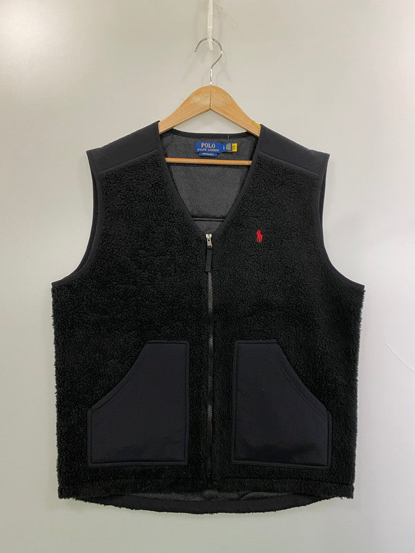 【中古品】【メンズ】 POLO RALPH LAUREN ポロ・ラルフローレン FLEECE VEST MNPOKNI1N220004 フリース ベスト メンズ パイル フリース ハイブリッド 147-260227-em-40-min サイズ：L カラー：ブラック 万代Net店