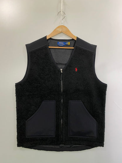 【中古品】【メンズ】 POLO RALPH LAUREN ポロ・ラルフローレン FLEECE VEST MNPOKNI1N220004 フリース ベスト メンズ パイル フリース ハイブリッド 147-260227-em-40-min サイズ：L カラー：ブラック 万代Net店