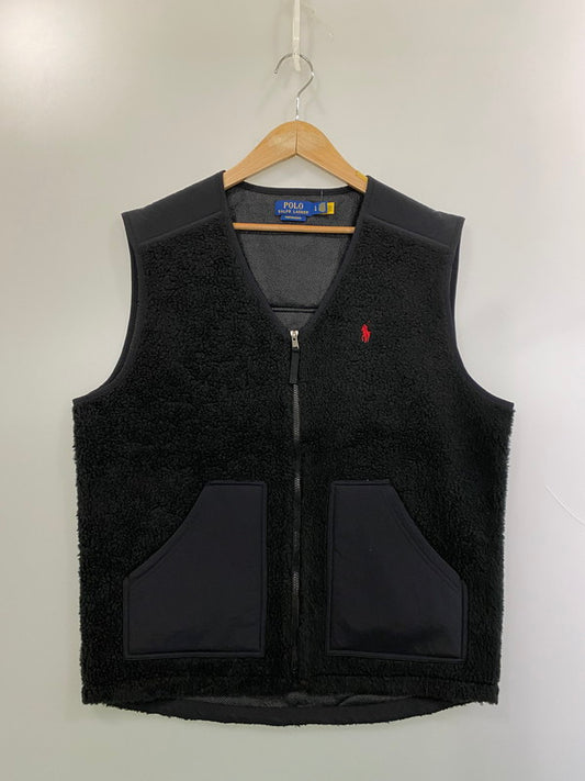 【中古品】【メンズ】 POLO RALPH LAUREN ポロ・ラルフローレン FLEECE VEST MNPOKNI1N220004 フリース ベスト メンズ パイル フリース ハイブリッド 147-260227-em-40-min サイズ：L カラー：ブラック 万代Net店