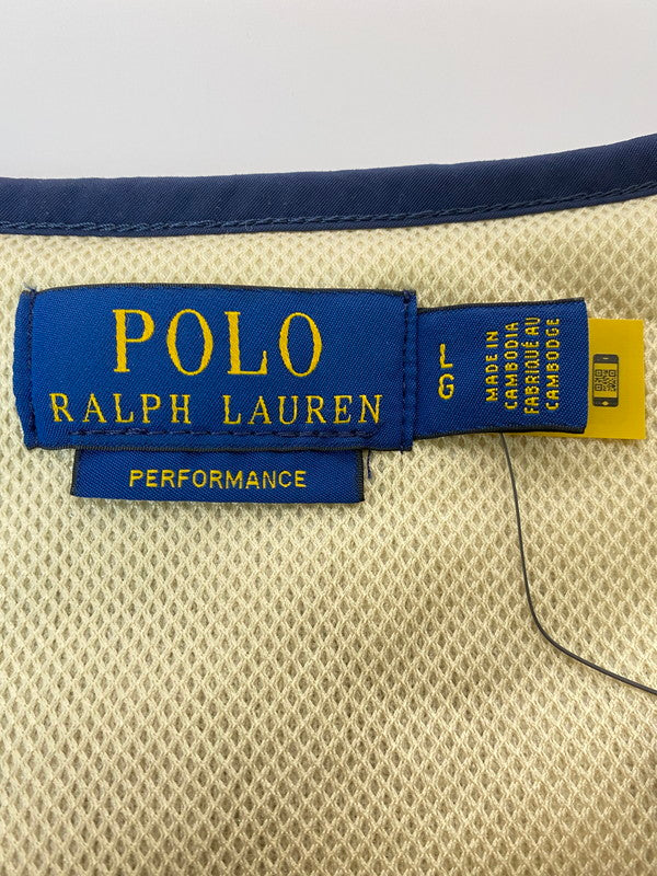 【中古品】【メンズ】 POLO RALPH LAUREN ポロ・ラルフローレン FLEECE VEST MNPOKNI1N220001 フリース ベスト メンズ パイル フリース ハイブリッド 147-260227-em-39-min サイズ：L カラー：クリーム/ネイビー 万代Net店