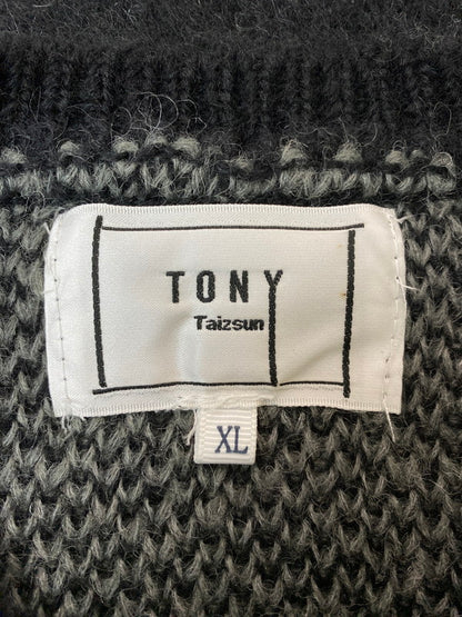 【中古品】【メンズ】 TONY TAIZSUN トニータイズサン MARBLE MOHAIR KNIT CREW 25FW-018 マーブル モヘア ニット クルー メンズ トップス セーター 140-260227-em-20-min サイズ：XL カラー：ブラック/グレー 万代Net店