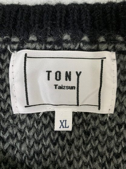 【中古品】【メンズ】 TONY TAIZSUN トニータイズサン MARBLE MOHAIR KNIT CREW 25FW-018 マーブル モヘアニット クルー トップス 140-260228-SH-11-min サイズ：XL カラー：ブラック/グレー 万代Net店