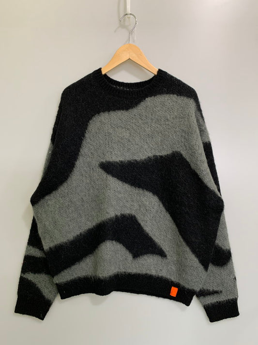 【中古品】【メンズ】 TONY TAIZSUN トニータイズサン MARBLE MOHAIR KNIT CREW 25FW-018 マーブル モヘアニット クルー トップス 140-260228-SH-10-min サイズ：L カラー：ブラック/グレー 万代Net店