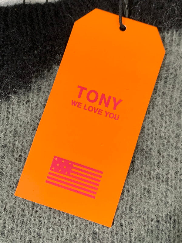 【中古品】【メンズ】 TONY TAIZSUN トニータイズサン MARBLE MOHAIR KNIT CREW 25FW-018 マーブル モヘアニット クルー トップス 140-260228-SH-10-min サイズ：L カラー：ブラック/グレー 万代Net店