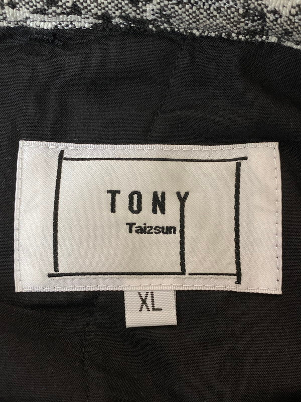 【中古品】【メンズ】 TONY TAIZSUN トニータイズサン TONY GOBELLNE FLEA PANTS 25FW-009 トニー ゴブランフレアパンツ メンズ ボトムス カスリ風 テーパード 151-260227-em-34-min サイズ：XL カラー：ブラック/ホワイト（総柄） 万代Net店