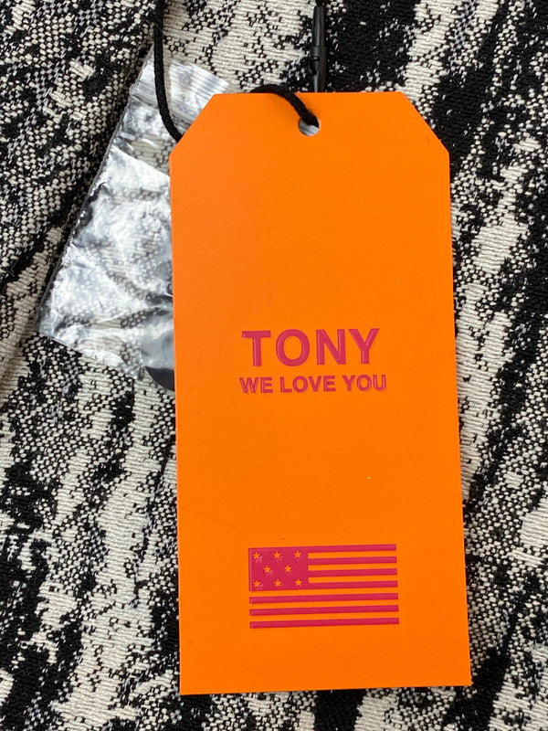 【中古品】【メンズ】 TONY TAIZSUN トニータイズサン TONY GOBELLNE FLEA PANTS 25FW-009 トニー ゴブランフレアパンツ メンズ ボトムス カスリ風 テーパード 151-260227-em-34-min サイズ：XL カラー：ブラック/ホワイト（総柄） 万代Net店