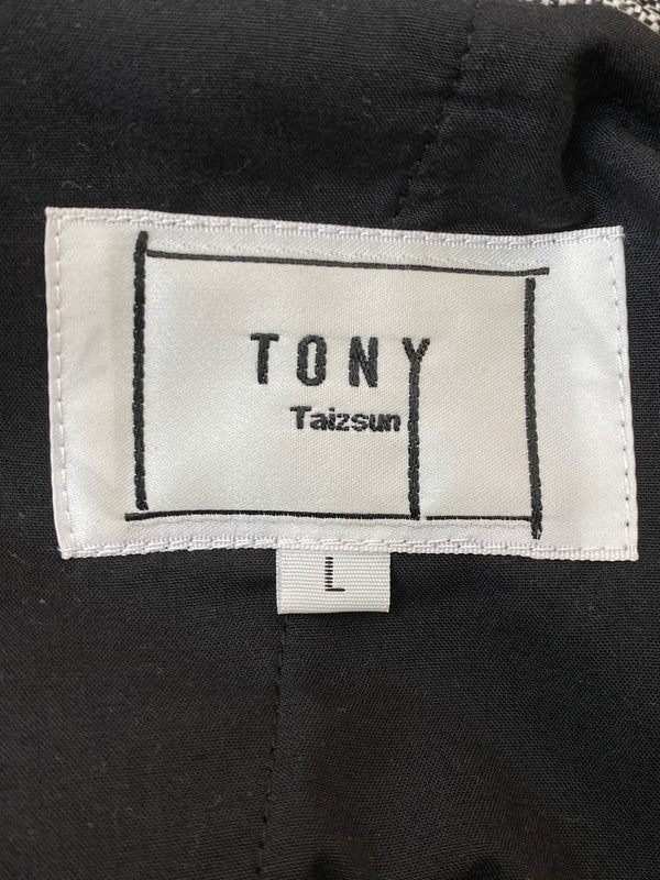 【中古品】【メンズ】 TONY TAIZSUN トニータイズサン TONY GOBELLNE FLEA PANTS 25FW-009 トニー ゴブランフレアパンツ メンズ ボトムス カスリ風 テーパード 151-260227-em-31-min サイズ：L カラー：ブラック/ホワイト（総柄） 万代Net店