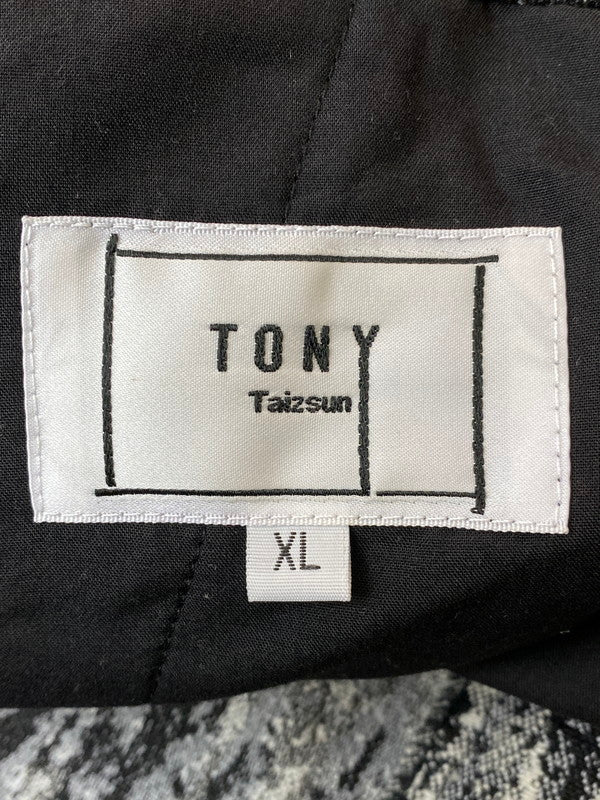 【中古品】【メンズ】 TONY TAIZSUN トニータイズサン TONY GOBELLNE FLEA PANTS 25FW-009 トニー ゴブランフレアパンツ メンズ ボトムス カスリ風 テーパード 151-260227-em-32-min サイズ：XL カラー：ブラック/ホワイト（総柄） 万代Net店