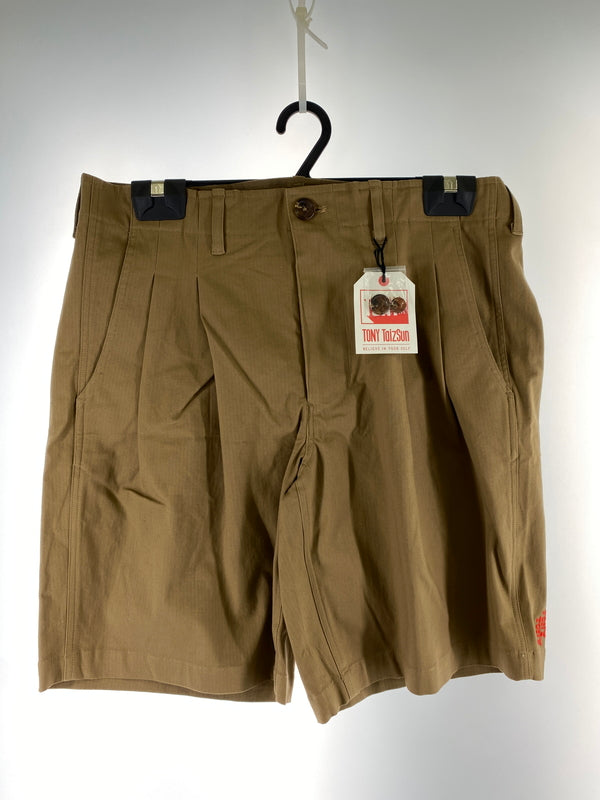 【中古品】【メンズ】 TONY TAIZSUN トニータイズサン TONY TWO-TACK STRETCH SHORTS 24SM-002 トニー 2タック ストレッチ ショーツ メンズ ショートパンツ ボトムス 短パン 151-260731-em-33-min サイズ：Ｌ カラー：ブラウン 万代Net店