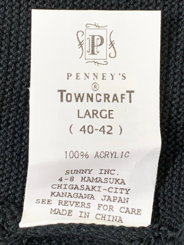 【中古美品】【メンズ】 TOWNCRAFT タウンクラフト 60s CARDIGAN カーディガン 147-260307-zi-07-min サイズ：L カラー：ブラック 万代Net店