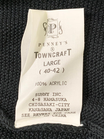 【中古美品】【メンズ】 TOWNCRAFT タウンクラフト 60s CARDIGAN カーディガン 147-260307-zi-06-min サイズ：L カラー：ブラック 万代Net店