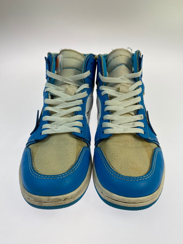 【中古品】【メンズ】 NIKE ナイキ × OFF-WHITE オフホワイト AIR JORDAN 1 HIGH UNC AQ0818-148 エアジョーダン1 ハイ UNC メンズ シューズ 靴 スニーカー 160-260227-em-68-min サイズ：27.0cm カラー：WHITE DARK POWDER BLUE 万代Net店
