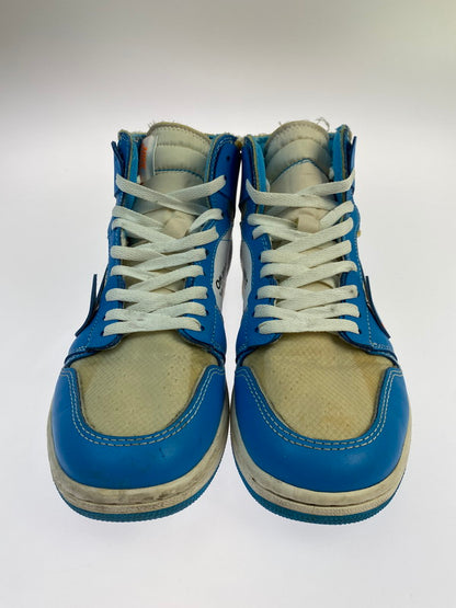 【中古品】【メンズ】 NIKE ナイキ × OFF-WHITE オフホワイト AIR JORDAN 1 HIGH UNC AQ0818-148 エアジョーダン1 ハイ UNC メンズ シューズ 靴 スニーカー 160-260227-em-68-min サイズ：27.0cm カラー：WHITE DARK POWDER BLUE 万代Net店
