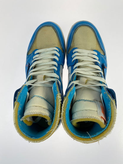 【中古品】【メンズ】 NIKE ナイキ × OFF-WHITE オフホワイト AIR JORDAN 1 HIGH UNC AQ0818-148 エアジョーダン1 ハイ UNC メンズ シューズ 靴 スニーカー 160-260227-em-68-min サイズ：27.0cm カラー：WHITE DARK POWDER BLUE 万代Net店