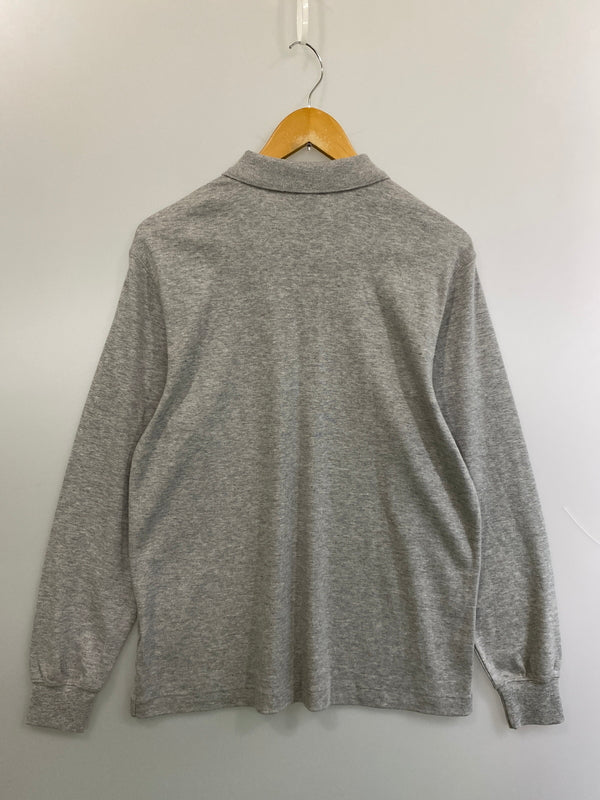 【中古品】【メンズ】 LANDS'END ライズエンド 90S LS POLO SHIRT 90年代 長袖 ポロシャツ トップス 146-260626-jt-03-min サイズ：M カラー：グレー 万代Net店