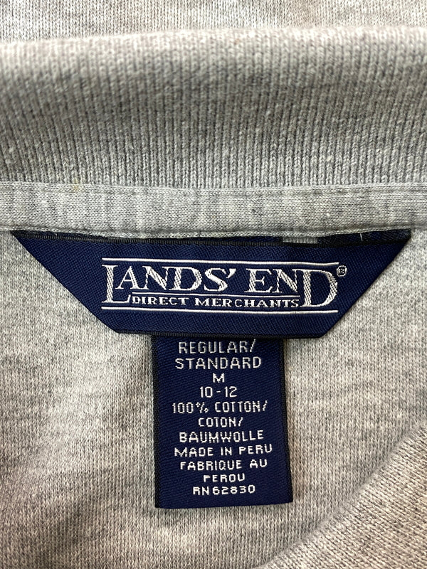 【中古品】【メンズ】 LANDS'END ライズエンド 90S LS POLO SHIRT 90年代 長袖 ポロシャツ トップス 146-260626-jt-03-min サイズ：M カラー：グレー 万代Net店