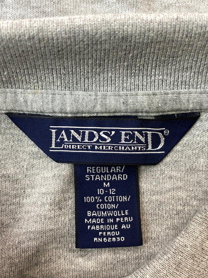 【中古品】【メンズ】 LANDS'END ライズエンド 90S LS POLO SHIRT 90年代 長袖 ポロシャツ トップス 146-260626-jt-03-min サイズ：M カラー：グレー 万代Net店