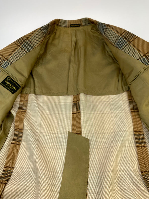 【中古品】【メンズ】 ZIMMERMAN'S OSHKOSH ジマーンズ オシュコシュ TAILORED JACKET テーラード ジャケット アウター 146-260724-hu-42-min カラー：ブラウン/グリーン （チェック柄） 万代Net店