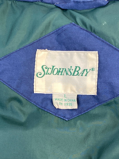 【中古品】【メンズ】 JOHNS BAY ジョンズベイ 90S DOWN JACKET 90年代 ダウンジャケット メンズ アウトドアヴィンテージ アウトドア 146-260817-em-31-min サイズ：Ｌ カラー：GREEN/NAVY 万代Net店
