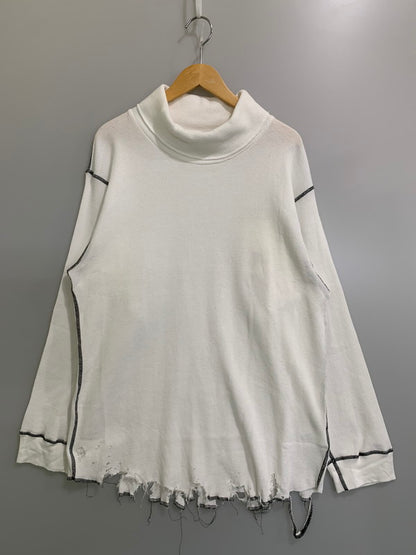 【中古美品】【メンズ】 ANCELLM アンセルム ANC-CT135 DAMAGE WAFFLE HI-NECK LS T-SHIRT ワッフル ハイネック 長袖Tシャツ ロングスリーブ 140-260305-As-28-min サイズ：2 カラー：ホワイト 万代Net店