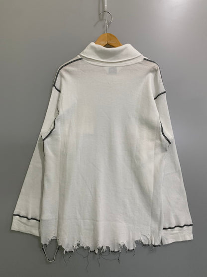 【中古美品】【メンズ】 ANCELLM アンセルム ANC-CT135 DAMAGE WAFFLE HI-NECK LS T-SHIRT ワッフル ハイネック 長袖Tシャツ ロングスリーブ 140-260305-As-28-min サイズ：2 カラー：ホワイト 万代Net店